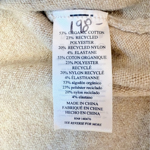 Faherty Jackson Hudson Sweater Midi Dress Oatmeal Heather Beige Size Large NWT - Picture 10 of 12